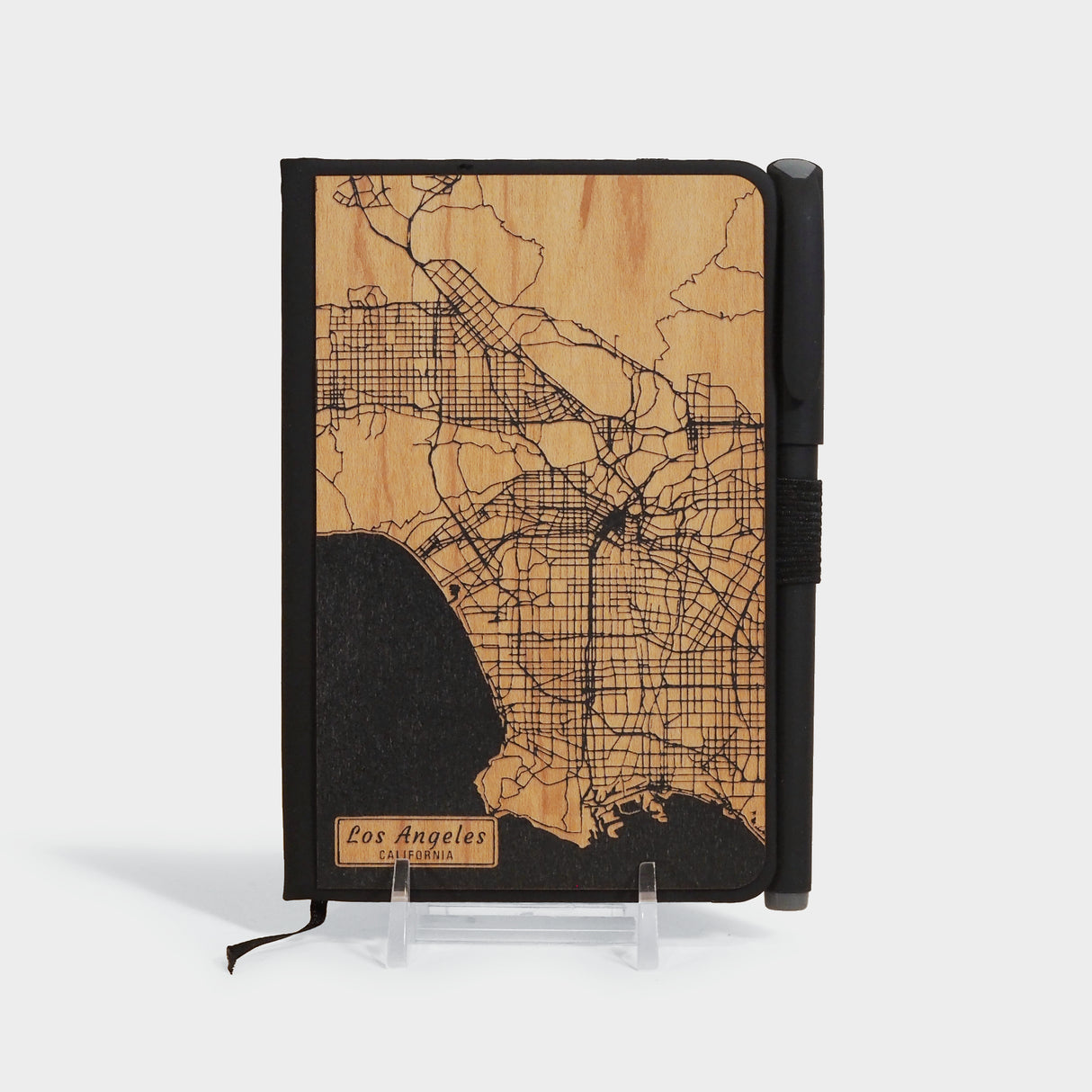 Los Angeles Map Wooden Journal