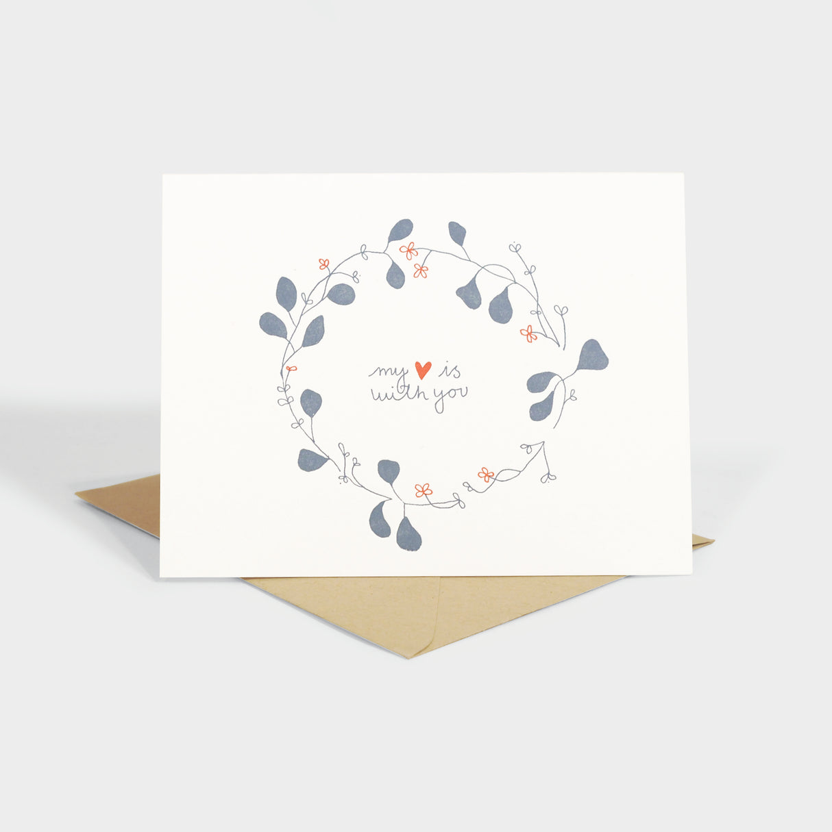 My Heart Is With You Sympathy Card