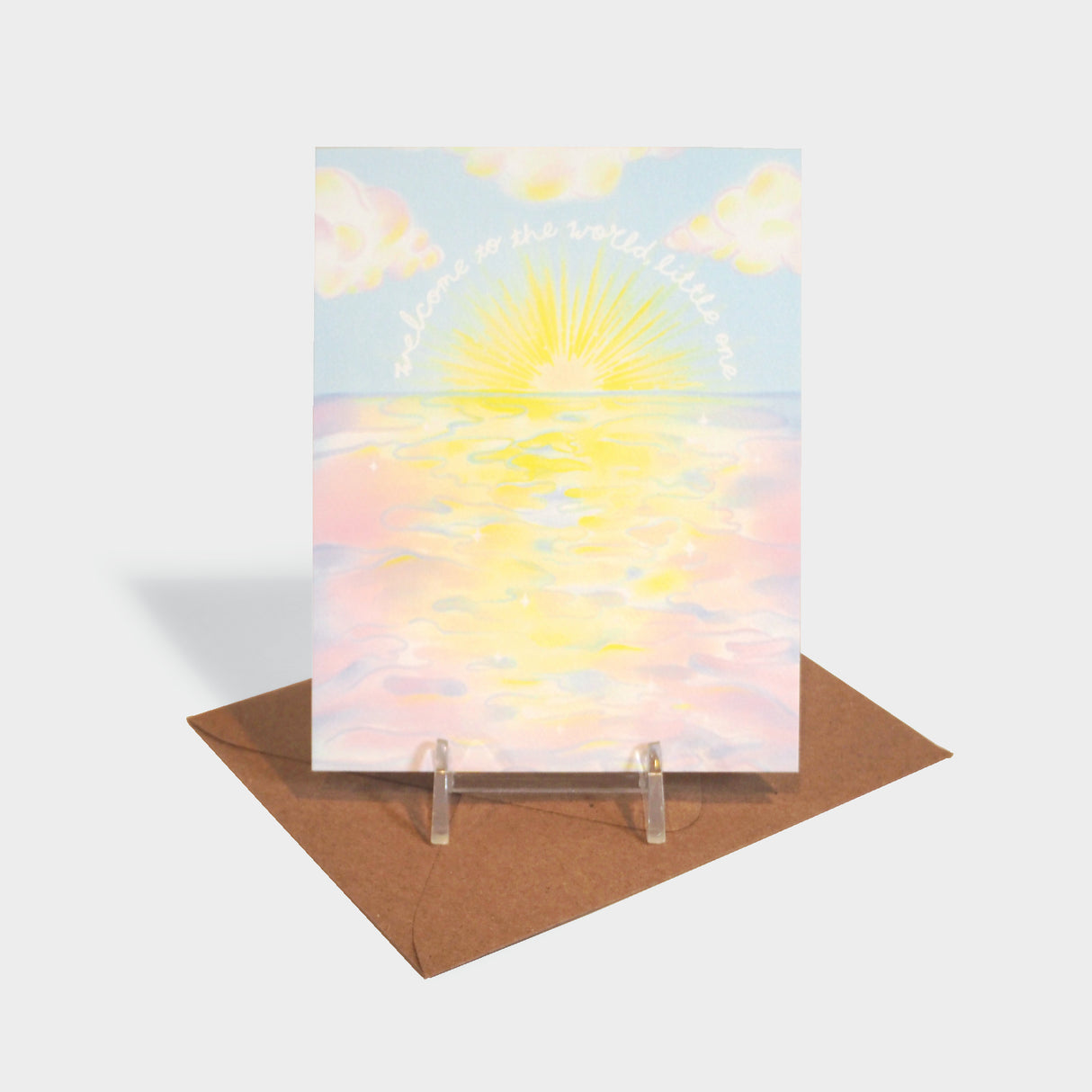 Ocean Sunset Welcome Baby Greeting Card