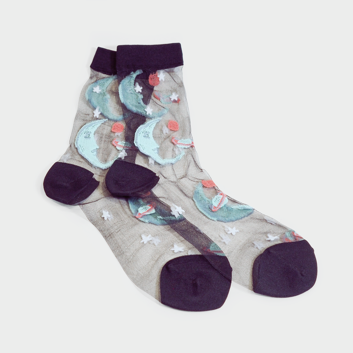 Once In a Blue Moon Sheer Crew Socks