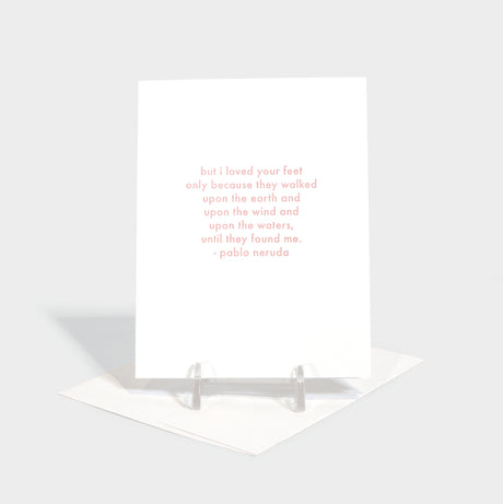 Greeting card with letterpressed quote.