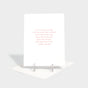 Greeting card with letterpressed quote.