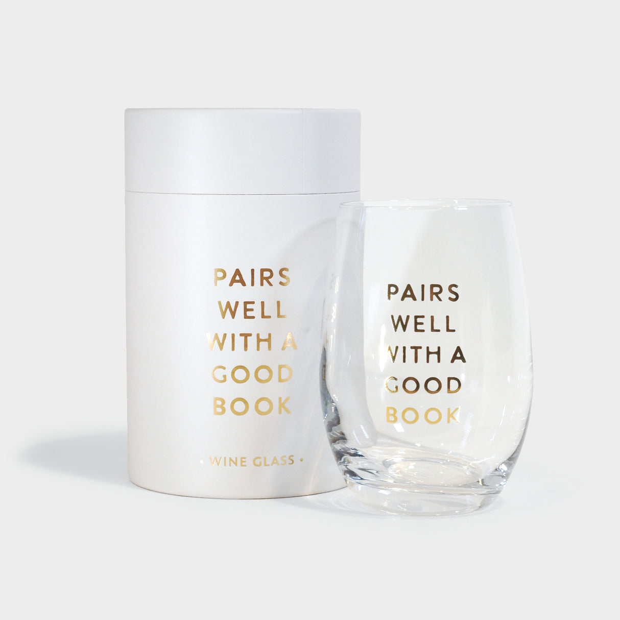 Pairs Well with a Good Book Stemless Wine Glass
