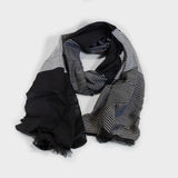 Patterned Block Scarf in Black