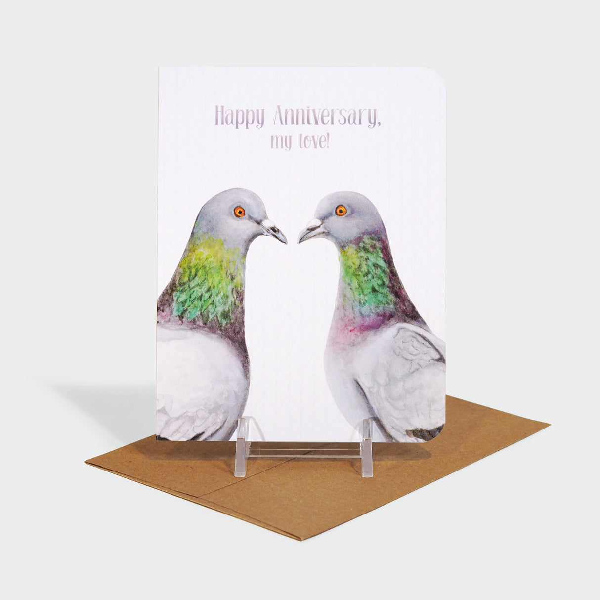 Pigeons Anniversary Greeting Card 