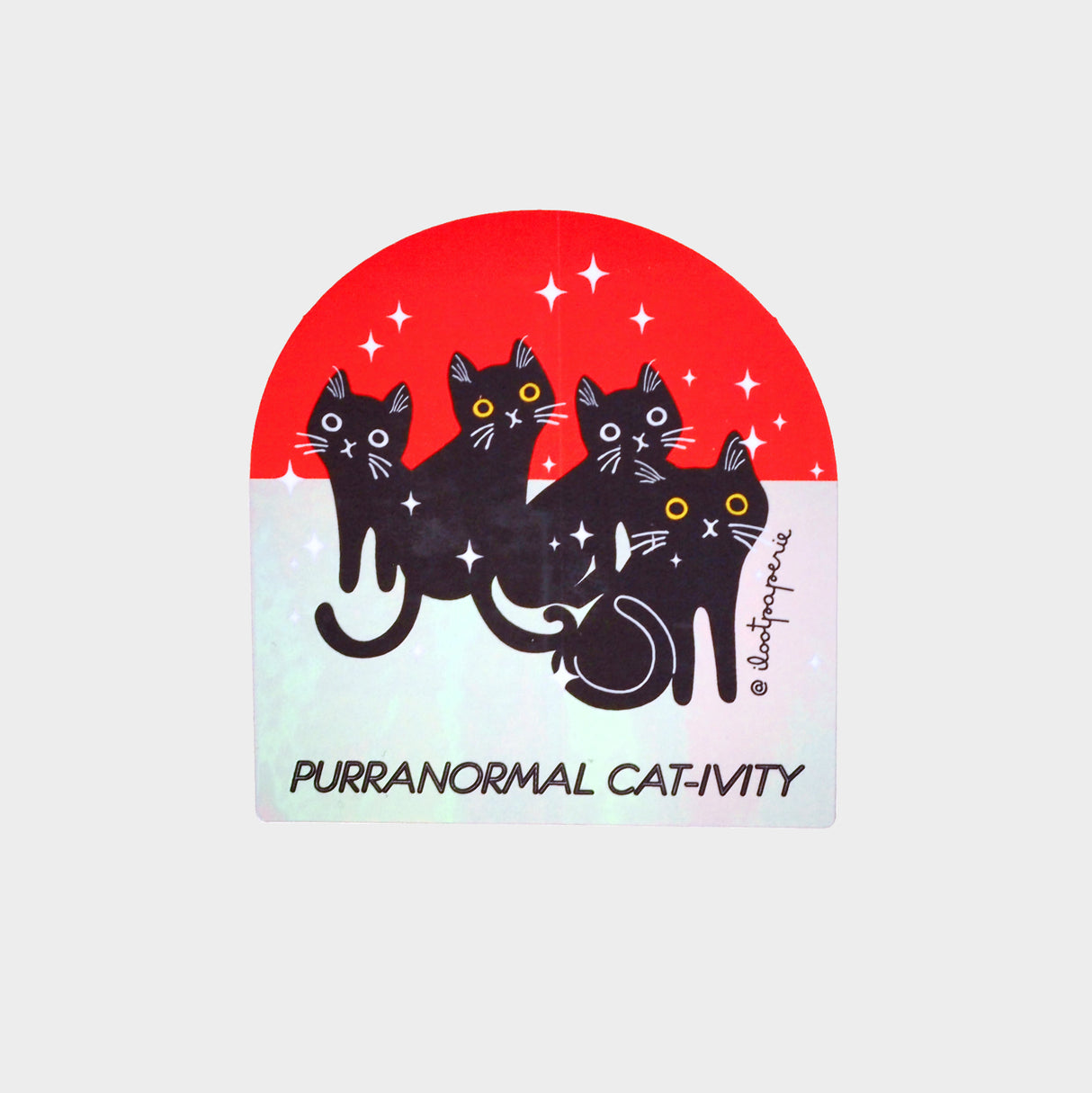 Purranormal Paranormal Black Cat-ivity Holographic Sticker