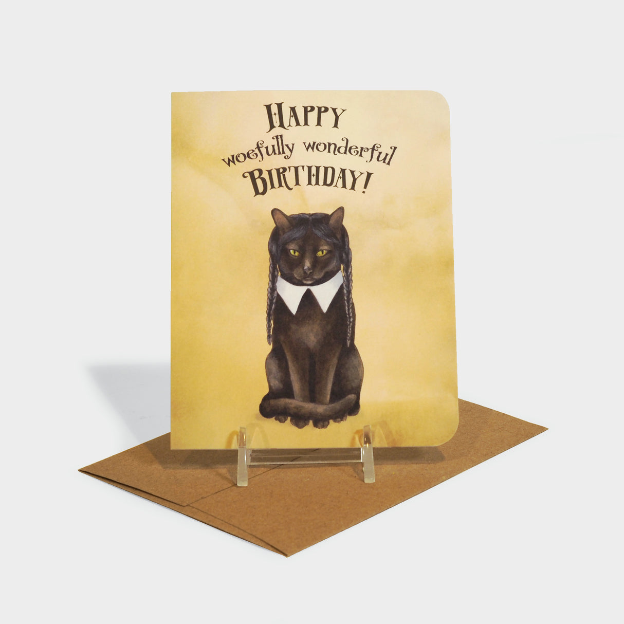 Spooky Cat Birthday Greeting Card  