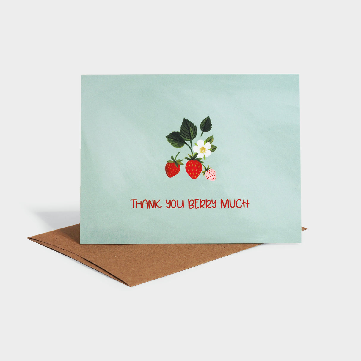 Greeting card with strawberry motif.