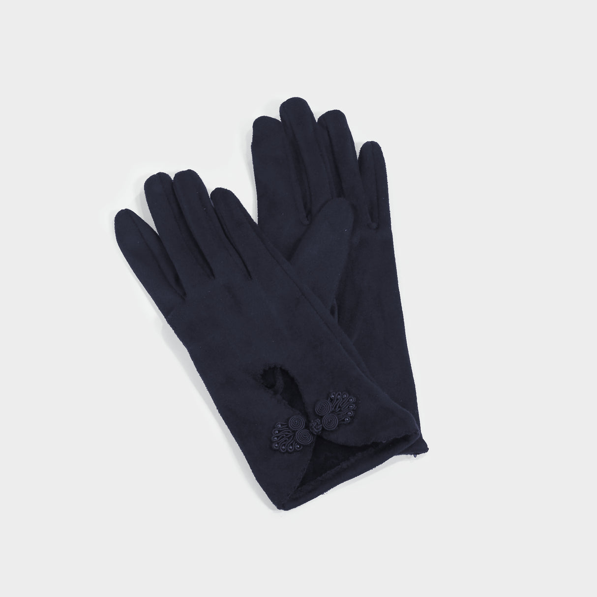 Suki Faux Suede Gloves - Navy