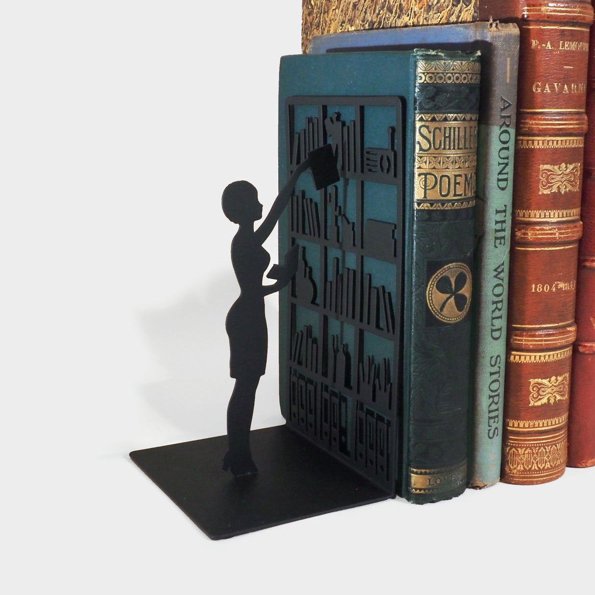 The Library Black Metal Bookend