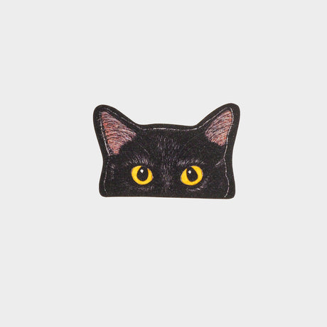 Black cat from the eyes up die-cut sticker
