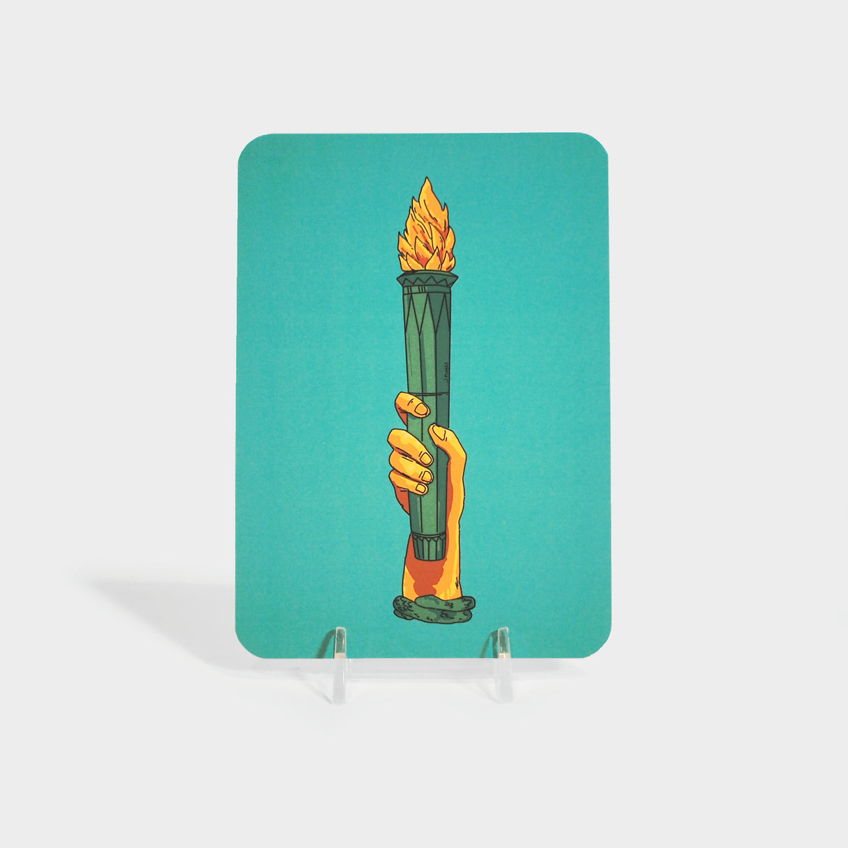 Torch Finial Illustrated Post Card