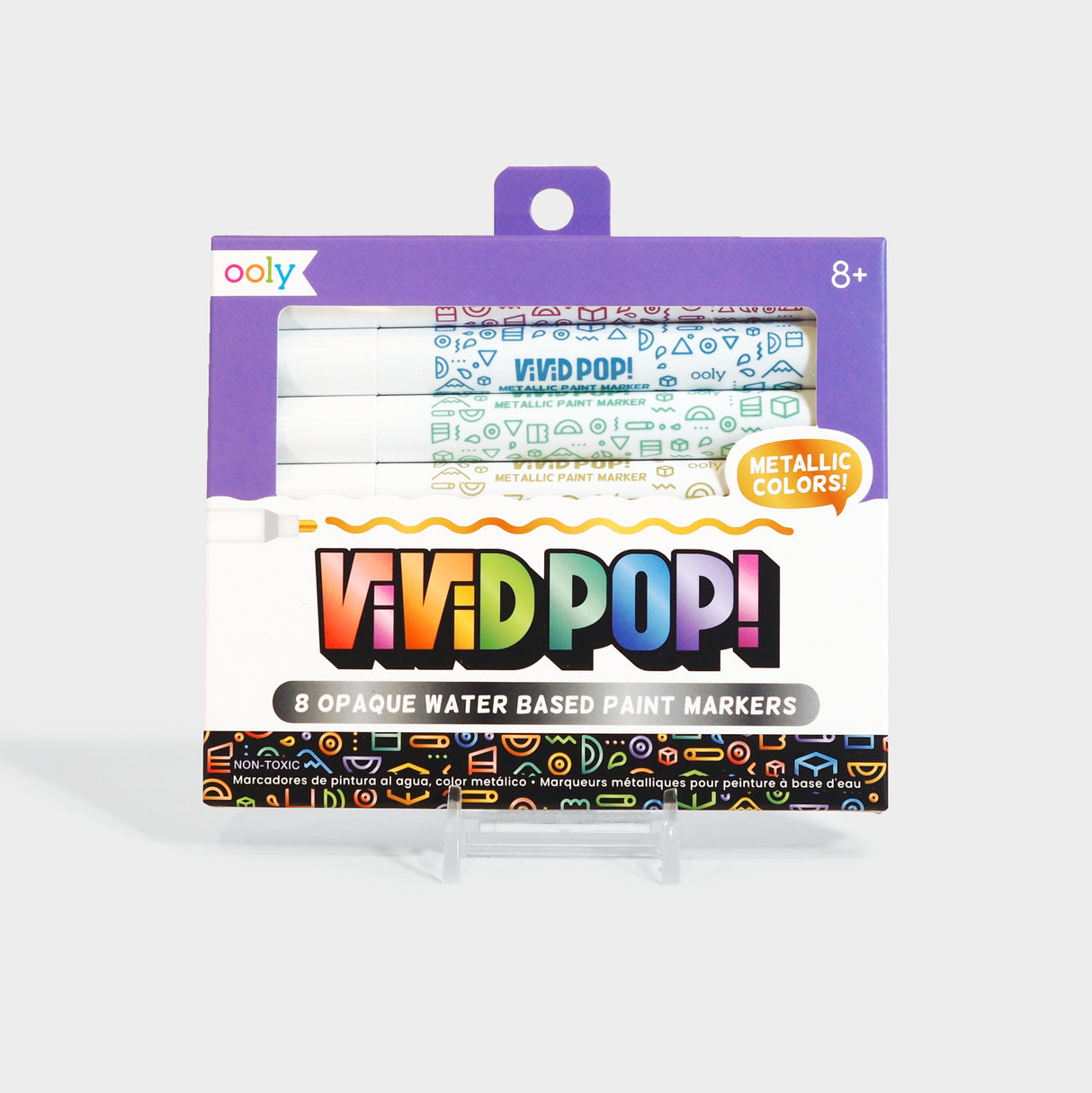 Vivid Pop! Water-Based Paint Markers: Metallic Set of 8