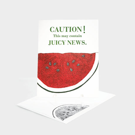 Greeting card with watermelon motif.