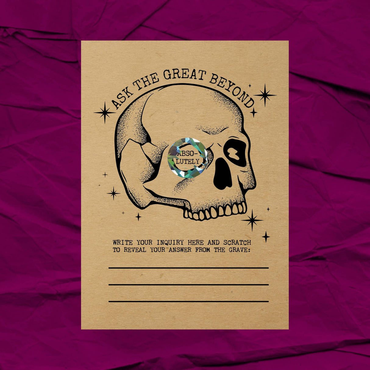 Scratch Off Fortune Novelty Card Ask the Great Beyond