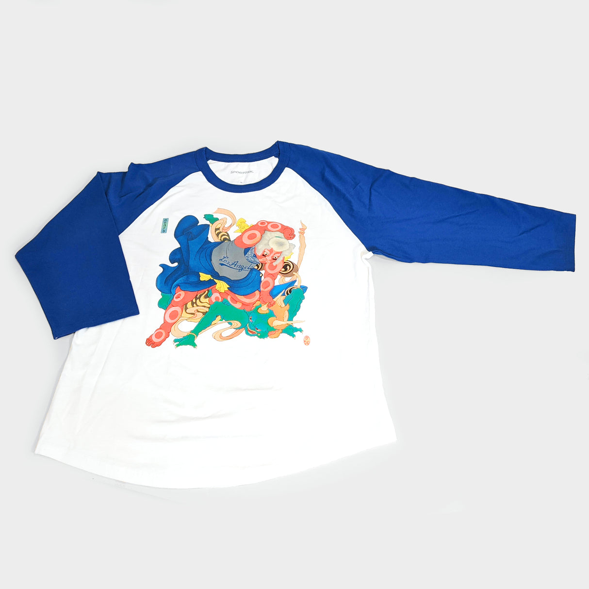 Fujita Baseball T with Royal Blue Sleeves