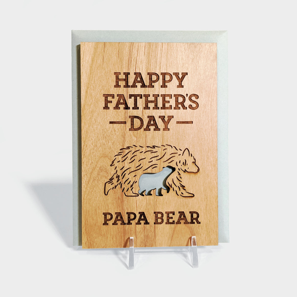 Papa Bear Wood Card