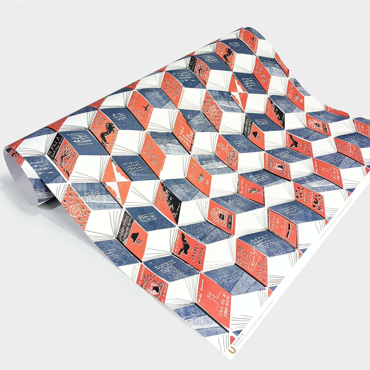 Isometric Books Gift Wrap